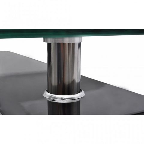 WHITE LABEL - Mesa de centro rectangular-WHITE LABEL-Table basse design noir verre