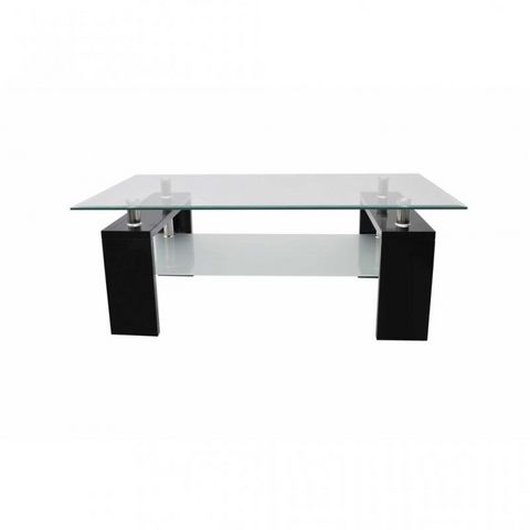 WHITE LABEL - Mesa de centro rectangular-WHITE LABEL-Table basse design noir verre