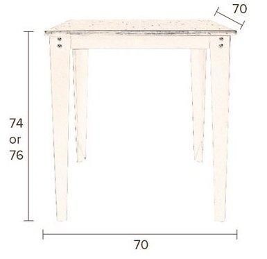 WHITE LABEL - Mesa de comedor cuadrada-WHITE LABEL-Table repas carrée SCUOLA 70 x 70 cm