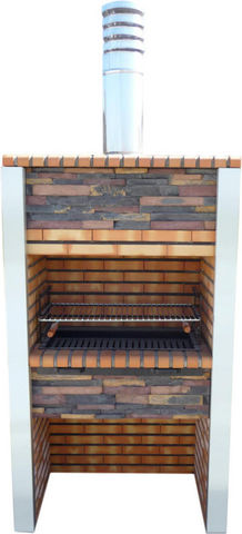DECO GRANIT - Barbacoa de carbón-DECO GRANIT-Barbecue en brique et inox