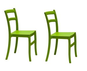 WHITE LABEL - lot de 2 chaises venezia design vert - Sedia