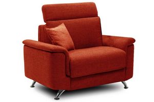 WHITE LABEL - fauteuil empire tweed orange convertible ouverture - Poltrona Letto
