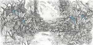 Ananbô - perroquets bleus - Carta Da Parati Panoramica