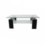 Tavolino rettangolare-WHITE LABEL-Table basse design noir verre