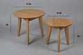 Tavolino rotondo-WHITE LABEL-Lot de 2 tables basses rondes OLGA en chêne massif