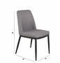 Sedia-WHITE LABEL-Lot de 6 chaises LINKS design tissu gris clair