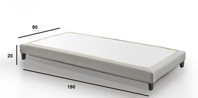 WHITE LABEL - Rete a molle fissa-WHITE LABEL-Sommier haut de gamme BRISTOL 90*190 cm tissu twee